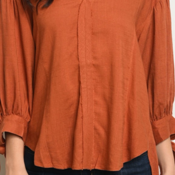 ☀️LAST2️⃣//BRICK HEMP BLEND HIGH LOW TOP - Picture 5 of 11